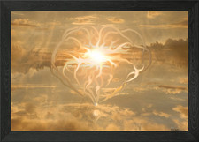 Leuchtendes Herz gerahmtes