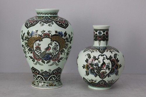 Villeroy boch paon vase - 2x,