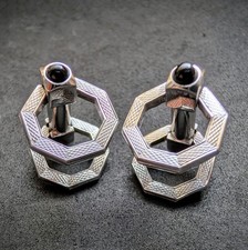 Manschettenknöpfe Wempe Sterling Silber 925 Onyx modern