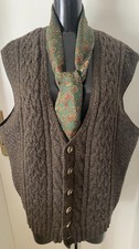 Trachten Strick Weste Braun Wolle Handarbeit Gr 56, 58 ? ???