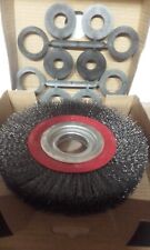 Drahtbürste für Bankschleifer Abracs strapazierfähig 200 mm Durchmesser x 25 mm breit NEU