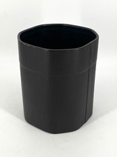 *PAPIERKORB ECHTLEDER LEDERKORB MÜLLEIMER OHNE NÄHEN SCHWARZ VERSTREBT BÜRO