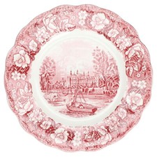 Speiseteller Palissy Thames River Scenes rot /red