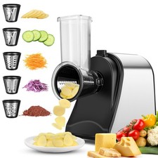 5 in 1 Elektrische Gemüseschneider Küchenreibe Gemüsereibe Multi Kartoffelreibe