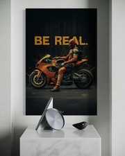 Deadpool Leinwand Bild Superhelden Wandbild Kunstdruck Avengers Pop Art Motorrad