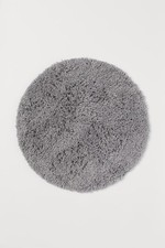 H&M HOME flauschige Badematte Badvorleger Badteppich rund grau 70 cm – NEU