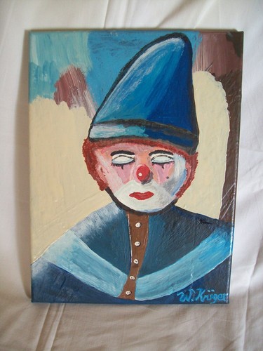 Bild gemälde clown harlekin - bild,