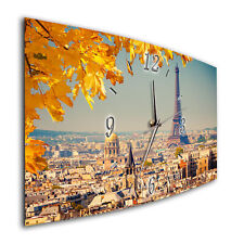 BM Wanduhr 50 cm x 25 cm leises Uhrwerk Funkwanduhr 7724-1a Eiffelturm Paris