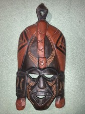 Afrikanische Holzmaske Wandmaske Gesichtsmaske Geschnitzt 19cm