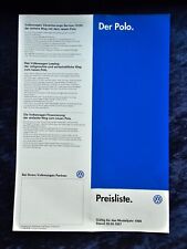 VW Polo Preisliste v 28.04.1997 Sportline, Comfortline, XXL, 16V, Colour Concept
