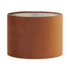 Lampenschirm Zylinder in Velours Terracotta für Tischleuchte Wandleuchte 30-3...