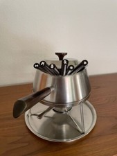 Rarität original Alessi Fondue Design 1960er Jahre. Edelstahl