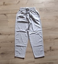 Neu Primark S Hose beige Damen Chino Denim baggy elastischer Bund