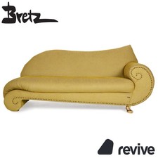 Bretz Gaudi Samt Stoff Sofa Gelb Grün Dreisitzer Couch Neubezug