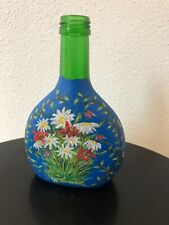 kleiner Boxbeutel handbemalt Blumen ca. 16cm hoch