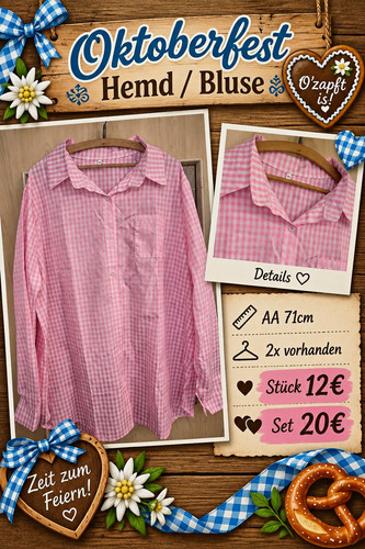 Oktoberfest bluse geknöpft - bluse,