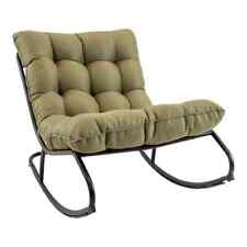 Schaukelstuhl Schaukelsessel ZENZI oliv grün Stahlgestell