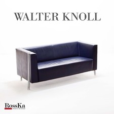 Walter Knoll Dunkelblau 2-Sitzer Sofa Leder
