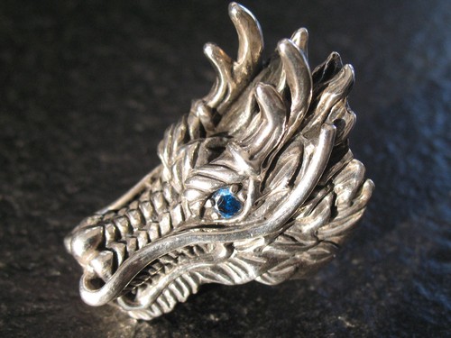 Ring silber 925 drachenkopf - silber,