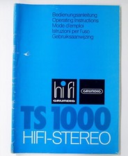 Original GRUNDIG TS1000 Tonbandgerät Operating Instructions /Bedienungsanleitung