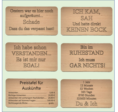 Schilder mit lustigen