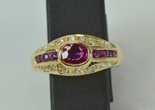 Rubin Brillantring in 18 Kt