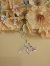 Wunderschöne Kette Glaube Liebe Hoffnung  Ca 50+5 Cm Lang