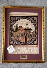 Hereke Qual:20x20 -26x28 Cm-Silk On Silk-Neuzustand.