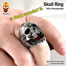 1 Skull Ring Edelstahl Totenkopf Biker Gothic Herren Damen Harley Anhänger Punk