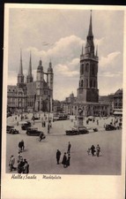 Ansichtskarte AK Halle Saale Marktplatz Riebeck-Bräu Riebeckplatz Postkarte