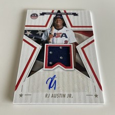 Baseball Card-RJ Austin Jr.-Collegiate Auto Jersey-USA Stars&Stripes 2025