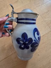 Bembel Steinkrug mit Zinndeckel Handarbeit 1l - Top Zustand!