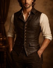 Herren Lederweste Vintage