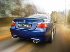 Fox Edelstahl Duplex Sportauspuff-Komplettanlage BMW 5er E60 M5 Limo je 2x90mm