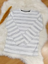 **Englandmode Next Shirt Langarm Weiß Grau Gestreift Junge 134 9 Jahre**