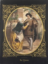 G. BARTSCH (1821-1896), Das Erkennen, Lithographie Romantik Literatur 1800-1849