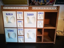 Max Roesler Schüttenregal mit Keramikschütten,Antik