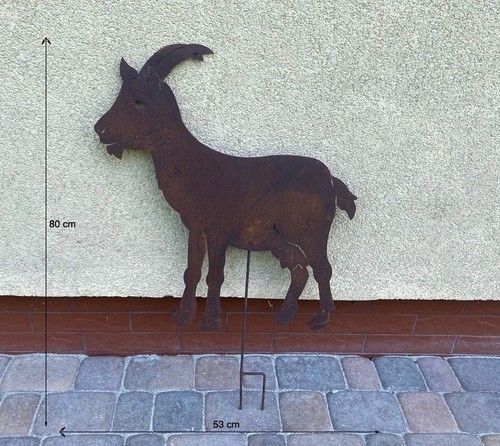 Edelrost ziege gartenfiguren - ziege,