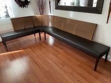 Eckbank Loom old finish mit Leder Toledo coffee incl. 2 Stühle !! TOP Zustand !!