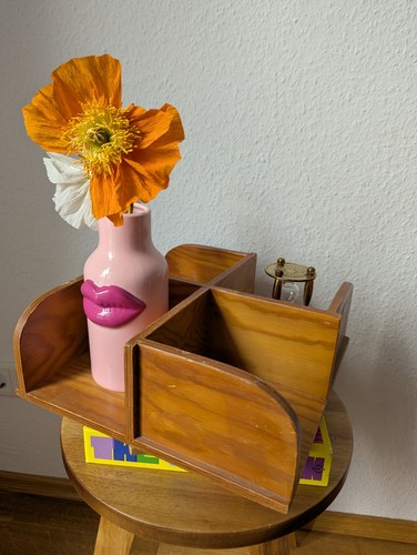Vintage drehbare holzregal - vintage,