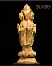 8in wood carving three - wood,