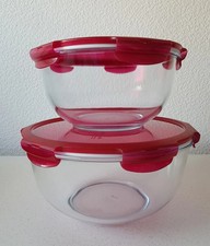 2 Lock Lock Dosen Borosilikatglas 2,3l + 4,4l Frischhaltedosen Auflauffom  rund