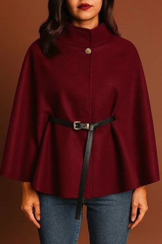 Damen gürtel poncho cape - damen,