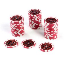 50 Poker-Chips Wert 5 rot