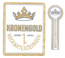 Bieretikett kronenbrauerei - bieretikett,