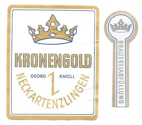 Bieretikett kronenbrauerei - bieretikett,
