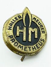 Emblem Haller Meurer Promethus Schild Logo Gas Heizung Hersteller Sammler Antik