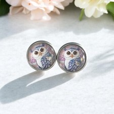 Eulen Ohrstecker Silber Ohrringe Eule Damen Mädchen Kinder Edelstahl Bunt