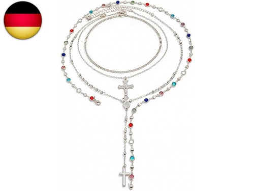 Mehrlagige kreuz halskette - mehrlagige,