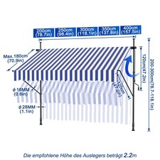 200-400cm Balkonmarkise